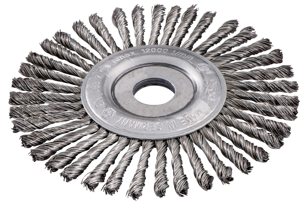 Spazzola rotonda 125x0,5x6 /22,23 mm, acciaio intrecciato (626815000) 
