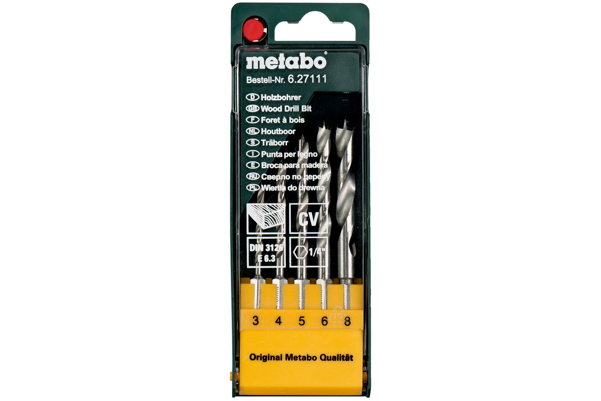 Serie punte per legno, 5 pezzi E 6,3 (627111000) 
