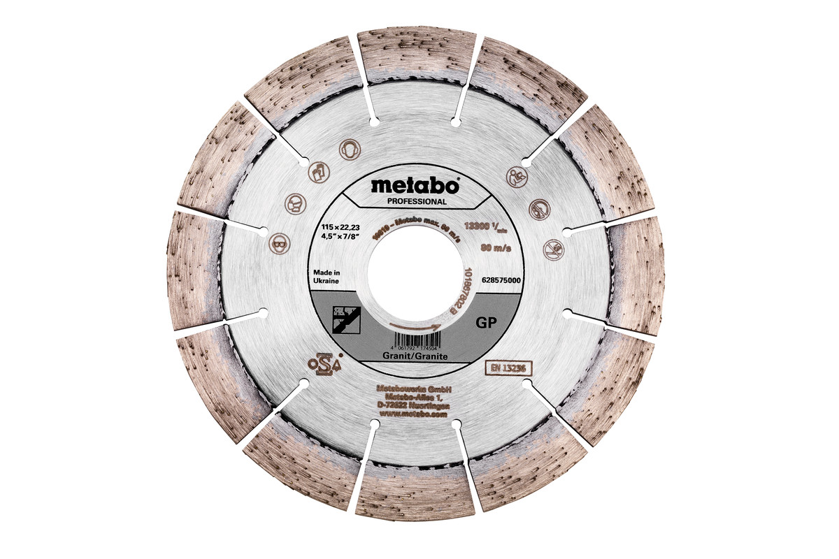 Disco diamantato per troncare 115x22,23mm, "GP", granito "professional" (628575000) 