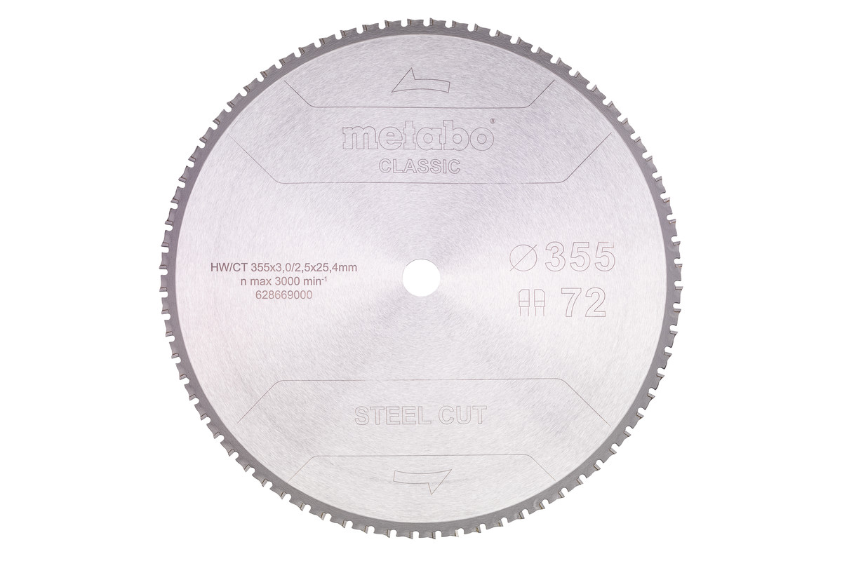 Lame de scie « steel cut - classic », 355x25,4 Z72 FZ/FA 4° (628669000) 