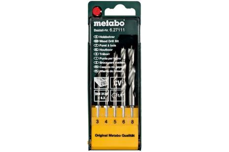Serie punte per legno, 5 pezzi E 6,3 (627111000) 