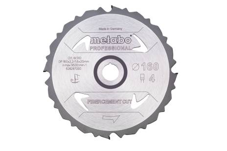 Lama "fibercement cut - professional", 160x20 Z4 PCD FZ 5° (628287000)