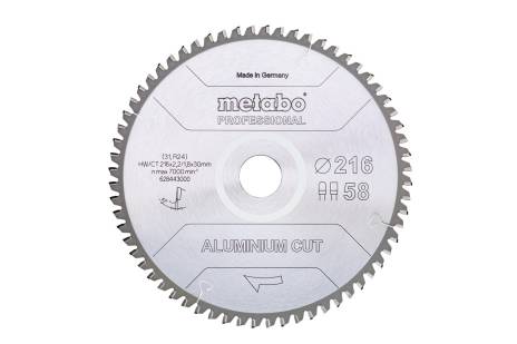 Sägeblatt "aluminium cut - professional", 216x30 Z58 FZ/TZ 5°neg (628443000)