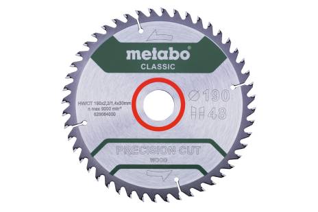 Lama "precision cut wood - classic", 190x30 Z48 WZ 15° /B (628664000) 